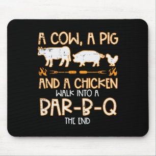 Kuh Schwein Huhn Gehen R B Q Bbq Barbecue Grillen Mousepad