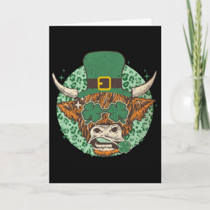 Kuh Shamrock Kokette Schleife St Patrick's Day Karte