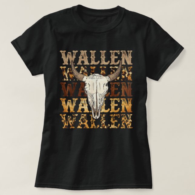 Kuh Skull Wallen Tshirt, Shirt der Frau, Wallen (Design vorne)