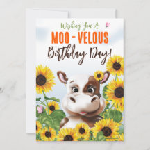 Kuh Sonnenblume Lustiger Geburtstag