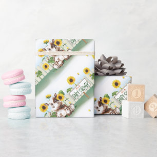 Kuh Sonnenblume Mädchen Baby Shower Geschenkpapier