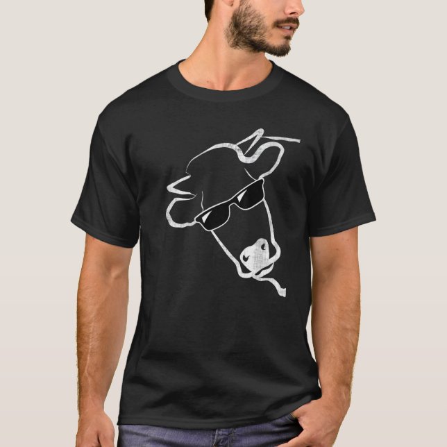 Kuh Sonnenbrille Idee T-Shirt (Vorderseite)