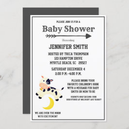 Kuh sprang über die Mond Kinderzimmer Babydusche Einladung