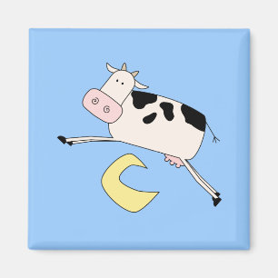 Kuh springt über Mond-T-Shirts und Geschenke Magnet