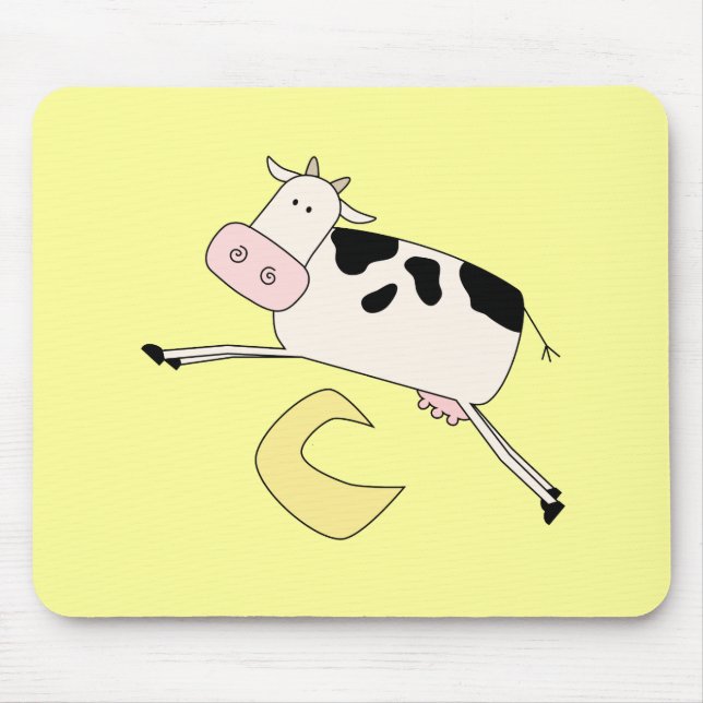 Kuh springt über Mond-T-Shirts und Geschenke Mousepad (Vorne)