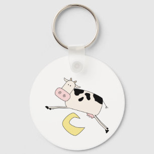 Kuh springt über Mond-T-Shirts und Geschenke Schlüsselanhänger