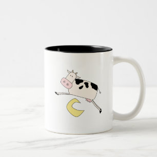 Kuh springt über Mond T-Shirts und Geschenke Zweifarbige Tasse