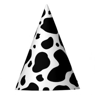 Kuh-Stellen-Muster-Schwarzweiss-Tierdruck Partyhütchen