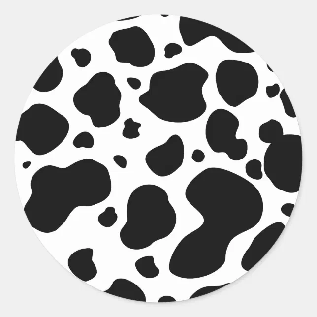 Kuh-Stellen-Muster-Schwarzweiss-Tierdruck Runder Aufkleber