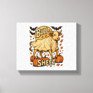 Kuh Stier Blatt Halloween Leinwanddruck