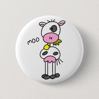 Kuh-Strichmännchen-Knopf Button