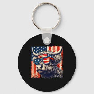 Kuh Sungles American Flag 4. Juli Bauer Schlüsselanhänger