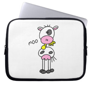 Kuh-T-Shirts und Geschenke mit Strichmännchen-Moti Laptopschutzhülle