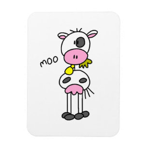 Kuh-T-Shirts und Geschenke mit Strichmännchen-Moti Magnet