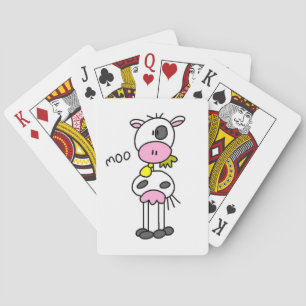 Kuh-T-Shirts und Geschenke mit Strichmännchen-Moti Spielkarten