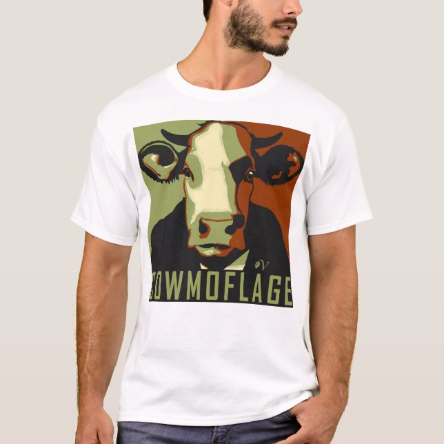 Kuh-Tarnung Spaß Pop-Art inspiriertes Kuh-T-Shirt T-Shirt (Vorderseite)