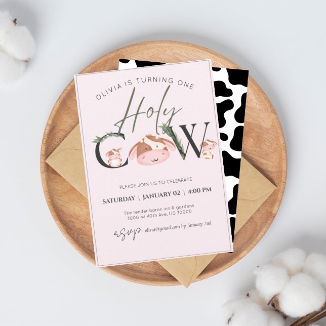Kuh Thema Mädchen Geburtstagseinladung Einladung (Von Creator hochgeladen)