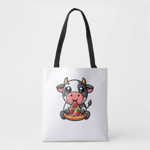 Kuh Tier essen Pizza Margherita Feinschmecker esse
