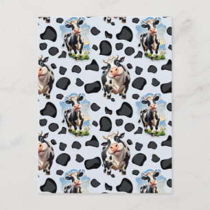 Kuh Tier Muster Design Postkarte
