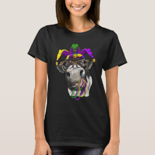 Kuh Tier Niedlich Mardi Gras Karneval Narr T-Shirt