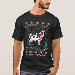 Kuh Tier Weihnachten Hässliche Kuh Weihnachten T-Shirt