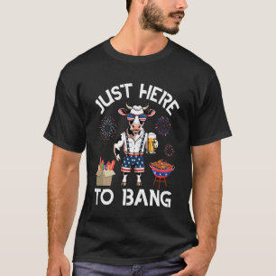 Kuh trinkt Bier BBQ Knallkörper einfach nur hier z T-Shirt