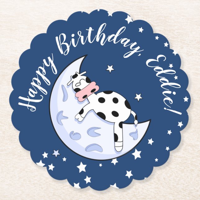 Kuh über dem Mond Untersetzer (Vorderseite)