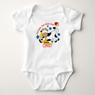 Kuh über Mond-1. Geburtstag Baby Strampler