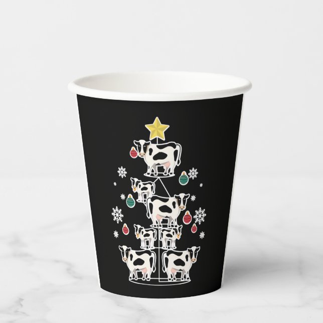 Kuh Ugly Weihnachtsbaum Design Dekoration Ornament Pappbecher (Vorderseite)