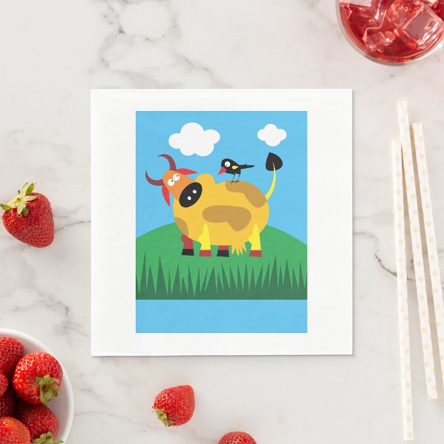 Kuh und Blackbird Paper Napkins Serviette (Von Creator hochgeladen)