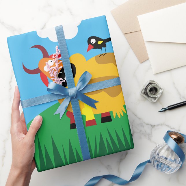 Kuh- und Blackbird-Umschlagpapier Geschenkpapier (Von Creator hochgeladen)