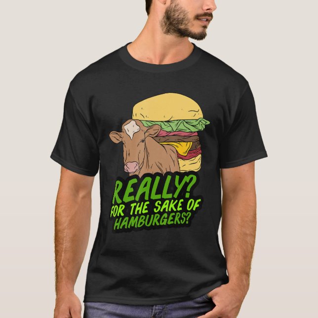 Kuh und Burger Vegan T-Shirt (Vorderseite)