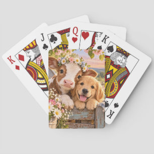 Kuh und Hund in Gottes Schöpfung Spielkarten