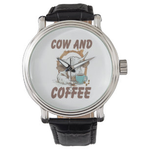 Kuh und Kaffee , Die lustige Western Mädchen Armbanduhr