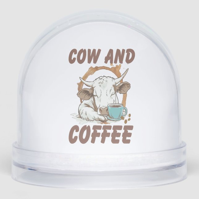 Kuh- und Kaffeepause, Funny Western Girl Schneekugeln (Vorderseite)