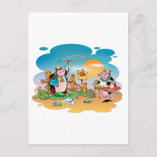 Kuh- und Kuhmädchen Postkarte