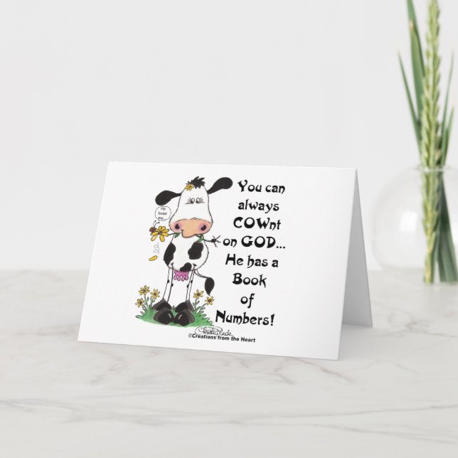 Kuh und Ladybug COWnt auf Gott Karte (Vorderseite)