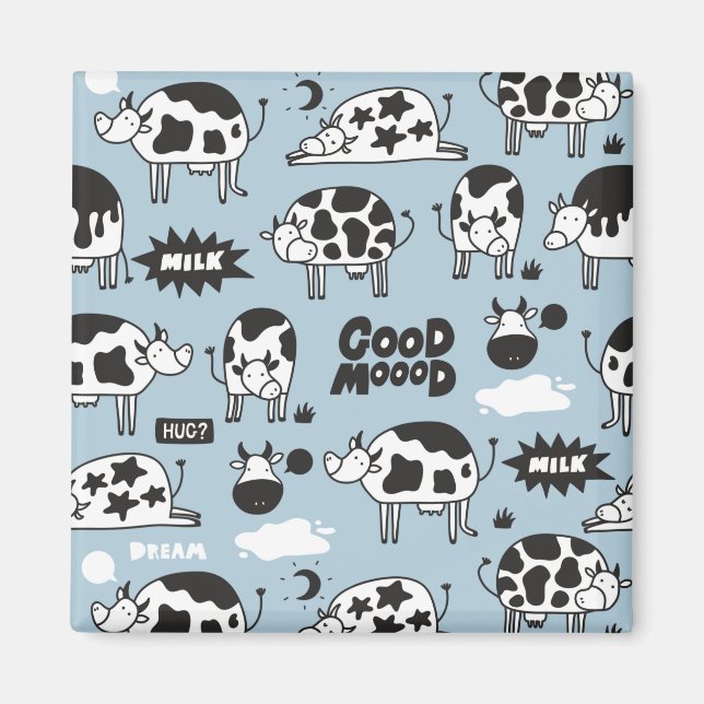 Kuh und Milch Magnet (Vorne)