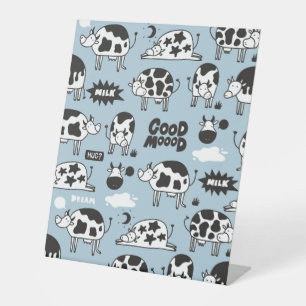 Kuh und Milch Sockelschild