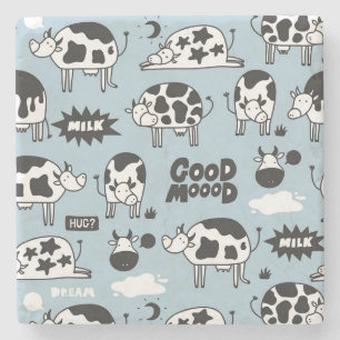 Kuh und Milch Steinuntersetzer
