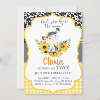 Kuh und Sonnenblumen haben Sie die Moos einladen g Einladung