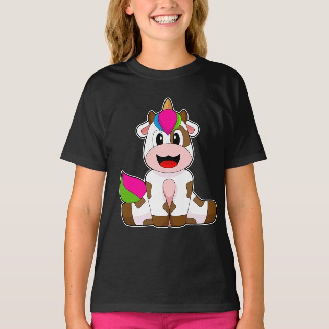 Kuh Unicorn T-Shirt (Vorderseite)