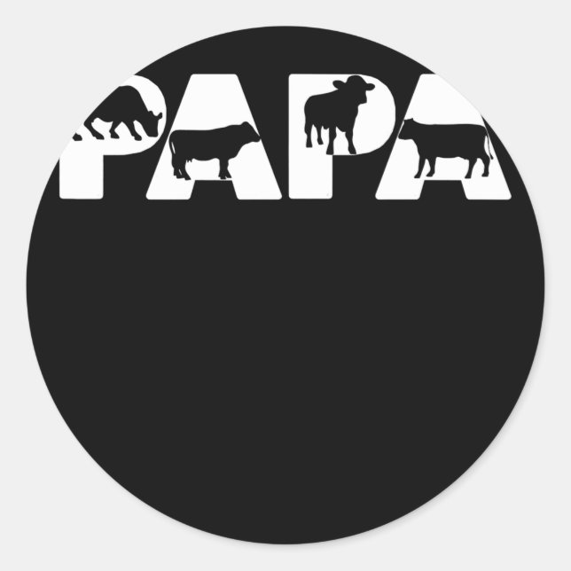 Kuh Vater Funny Papa Kuh Vater Geschenk Runder Aufkleber (Vorderseite)