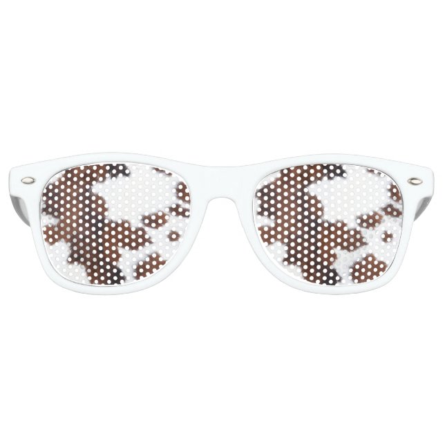 Kuh verstecken Brown White Partybrille (Vorderseite)