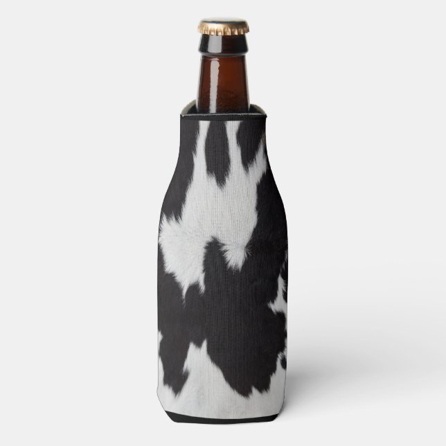 Kuh verstecken Schwarz-weiß Flaschenkühler (Flaschenvorderseite)
