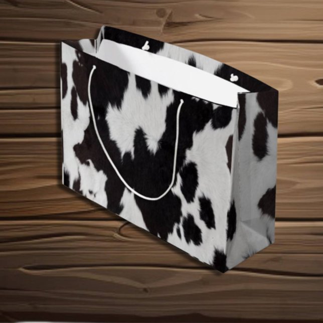 Kuh verstecken Schwarz-weiß Große Geschenktüte (cOW gIFT bAG)