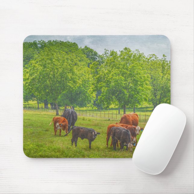 Kuh Viehweide Texas Farm Art Mouse Pad Mousepad (Mit Mouse)