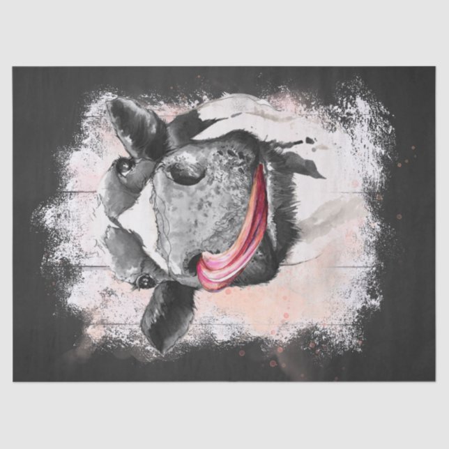 Kuh Wasserfarbe Seidenpapier (Vorderseite)