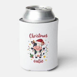 Kuh Weihnachten Cutie Kühe Weihnachten T-Shirt (7) Dosenkühler