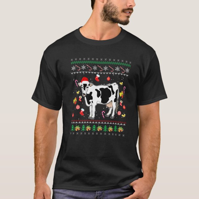 Kuh Weihnachten Hässlicher Pullover Stil Pyjama Xm (Vorderseite)